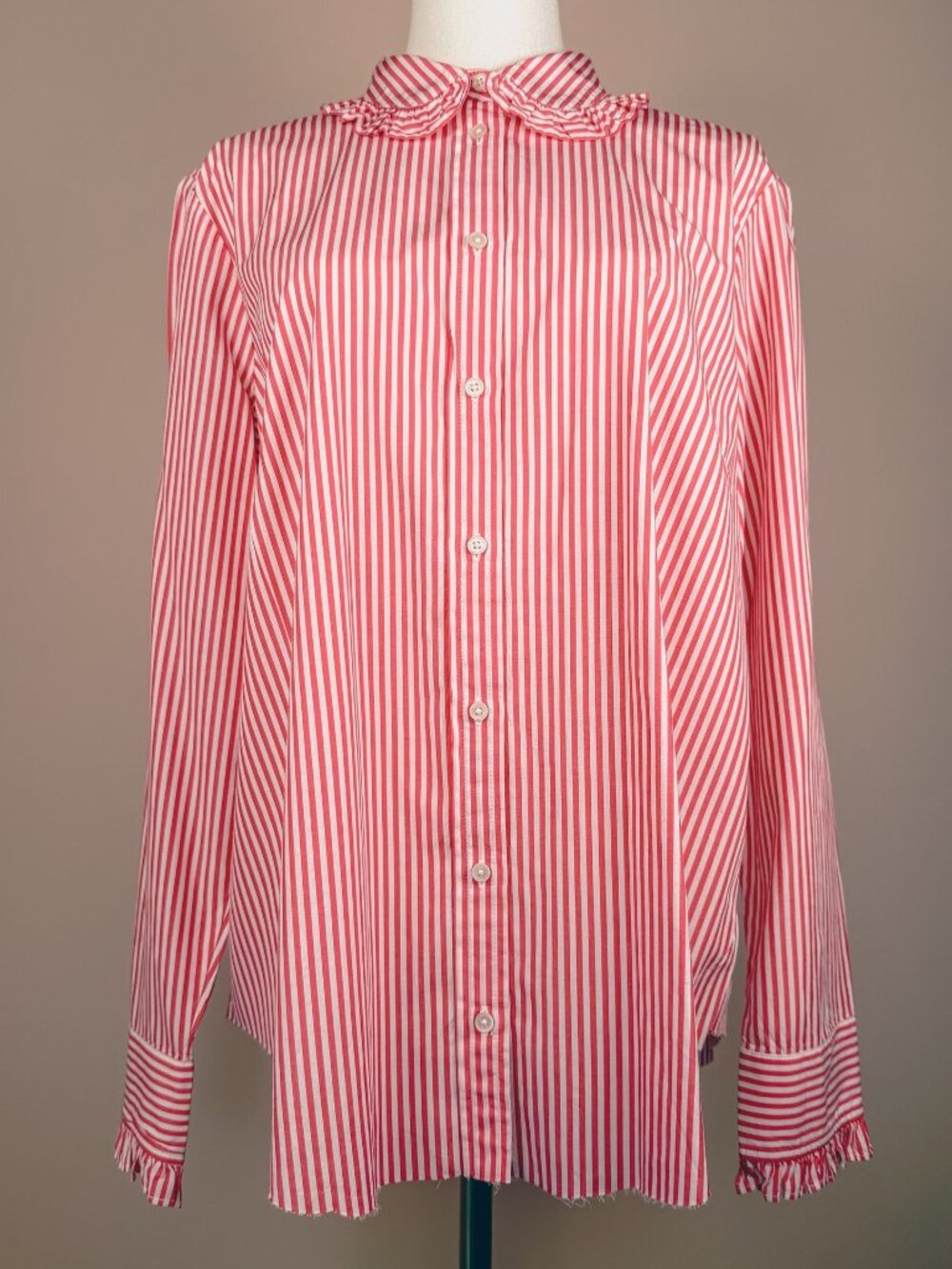 J. Crew Peppermint Stripe Button Down Top